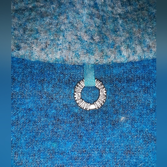 #12.Save the Queen Women's Coat. Size: Small. Aqua and Blue color. Made in Italy - Picture 16 of 16